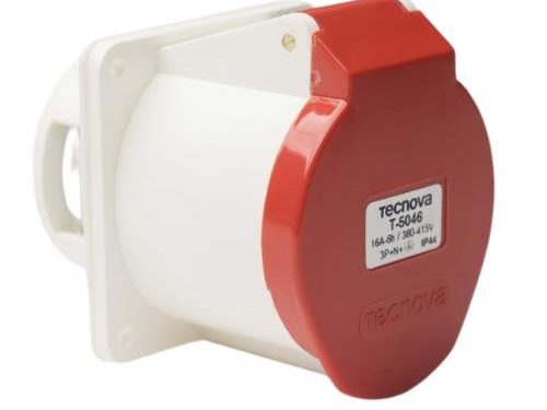 TOMA PARA EMBUTIR FIJA IP44 16A 3 POLOS + N + TIERRA 380V