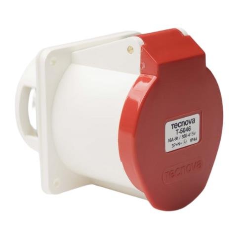 37083.jpg TOMA PARA EMBUTIR FIJA IP44 16A 3 POLOS + N + TIERRA 380V