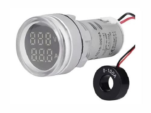 MINI VOLTIMETRO AMPERIMETRO DIGITAL CON TRANSFORMADOR 100A BLANCO