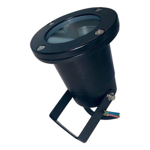 103585-APLIQUE-EXTERIOR-SIN-REJA-PARA-DICRO-GU10-FRENTE-NEGRO Proyector Exterior - 1 Luz - Negro - GU10