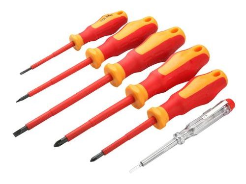 Kit Destornilladores Aislados 6 Piezas 1000V con Buscapolo