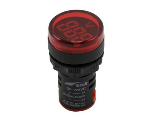 VOLTIMETRO DIAMETRO 22MM GRALF