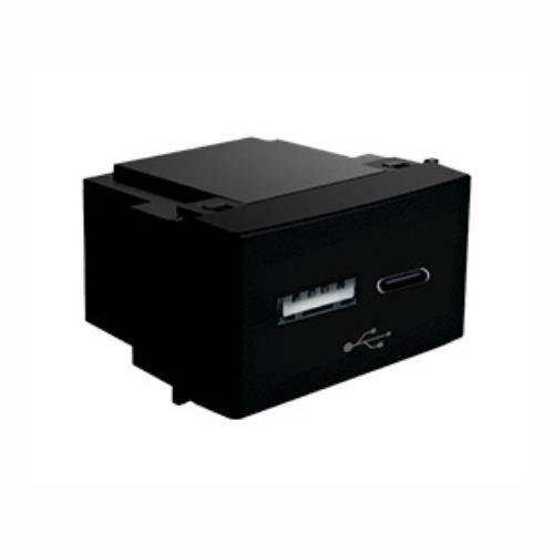 MODULO CARGADOR USB + USB TIPO C GRIS