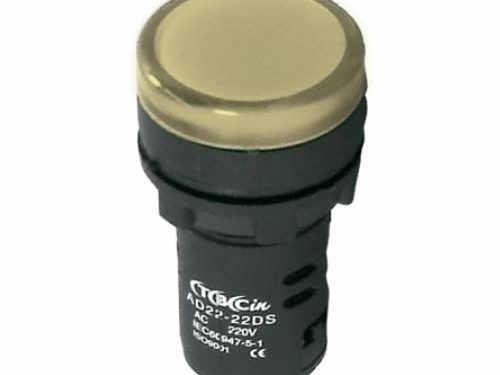 PILOTO MONOB. 22 MM PVC. 24VCA CON LED COLOR AMARILLO