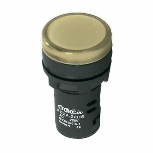 PILOTO MONOB. 22 MM PVC. 24VCA CON LED COLOR AMARILLO