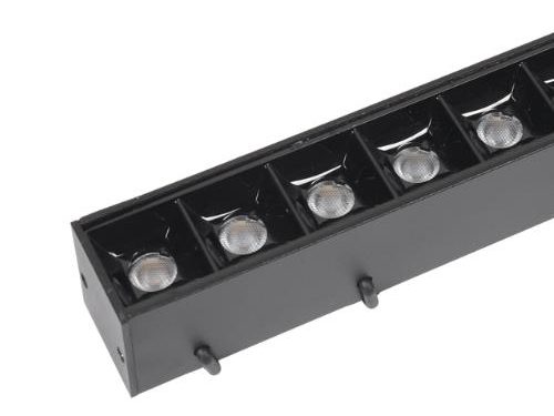 luminaria lineal p/ cinta tape line 36w 2700k 2350lm 48v 40º cri90 ip20 negro on/off