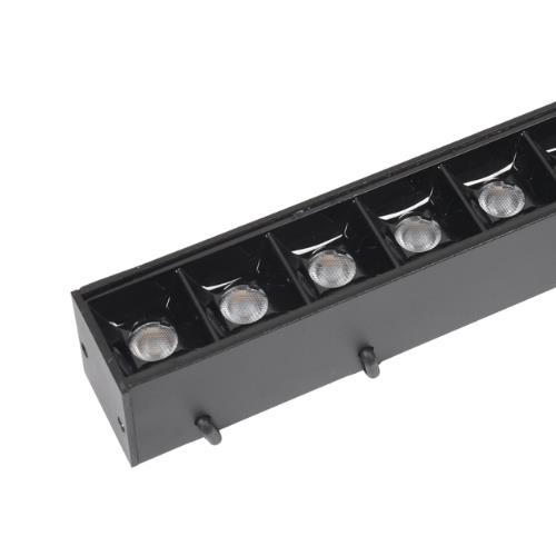 luminaria lineal p/ cinta tape line 36w 2700k 2350lm 48v 40º cri90 ip20 negro on/off