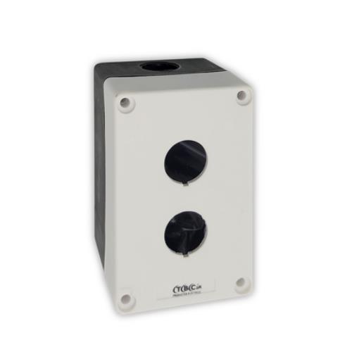 Caja Plástica con 2 Orificios - 22 mm Diámetro