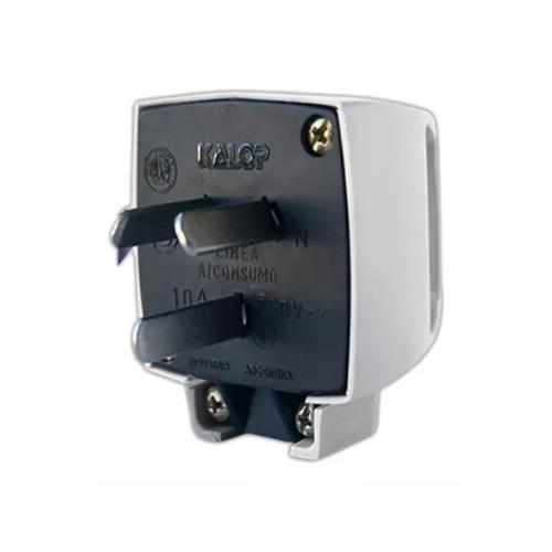 Ficha Macho con Manija 10 A - Blanco