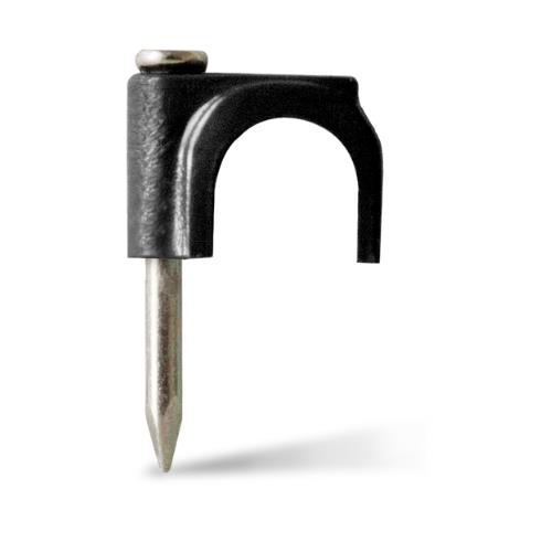 Caja de Grampas para Cable Coaxil 6 mm - Negro - 50 ud